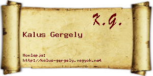 Kalus Gergely névjegykártya